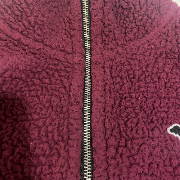 PINK Victoria's Secret Burgundy Sherpa Jacket - Picture 4 of 5